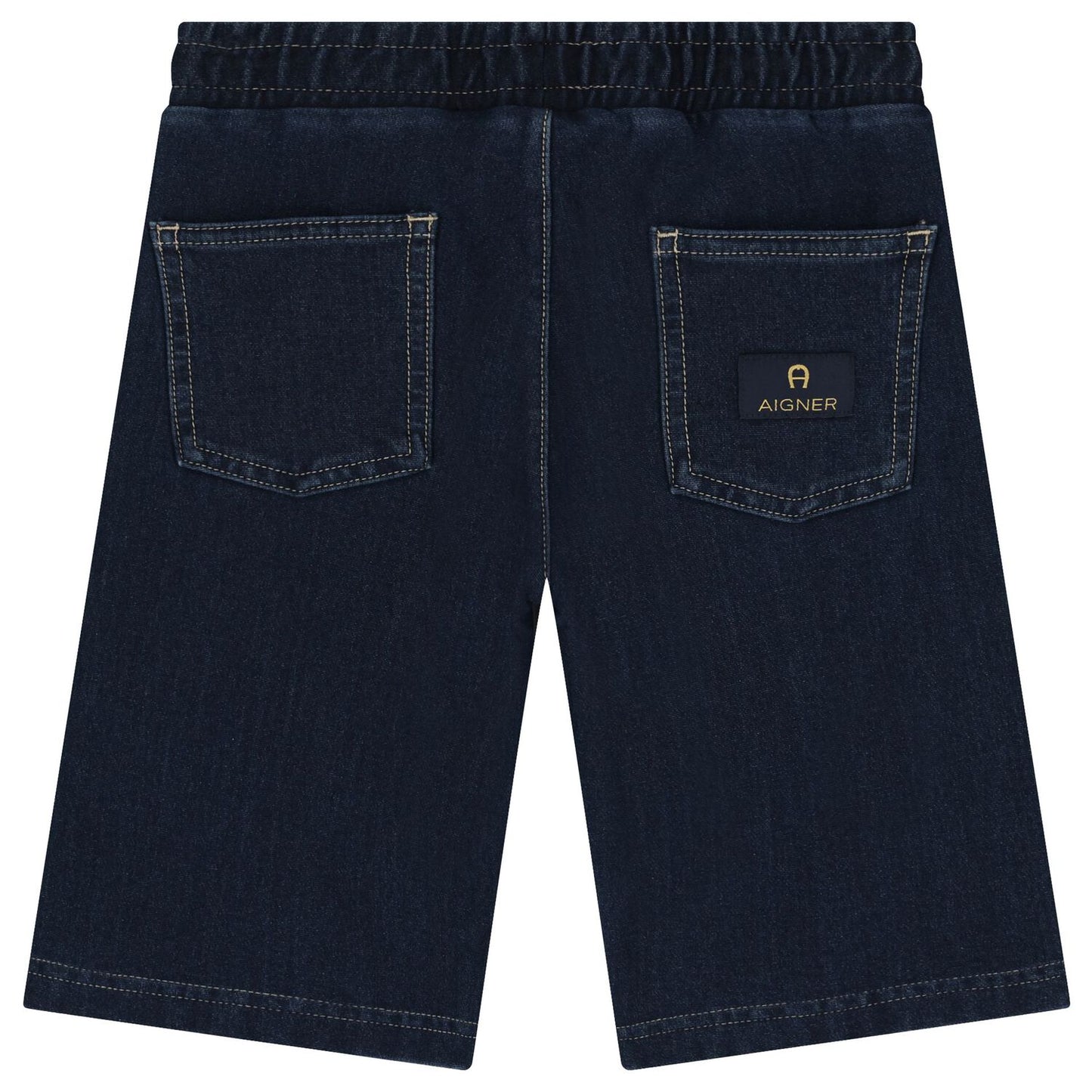 AIGNER Boys Blue Logo Denim Shorts