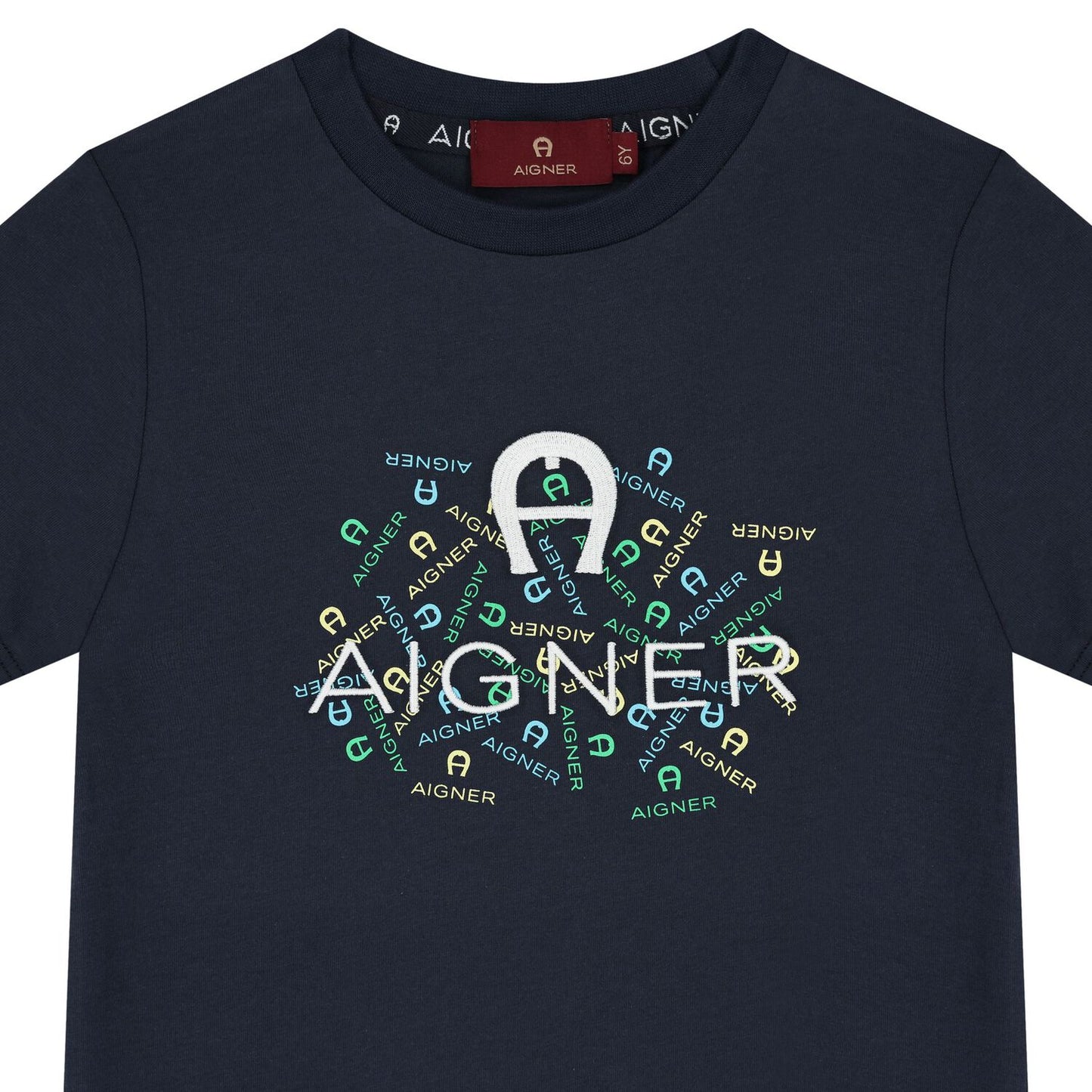 AIGNER Boys Navy Blue Logo T-Shirt