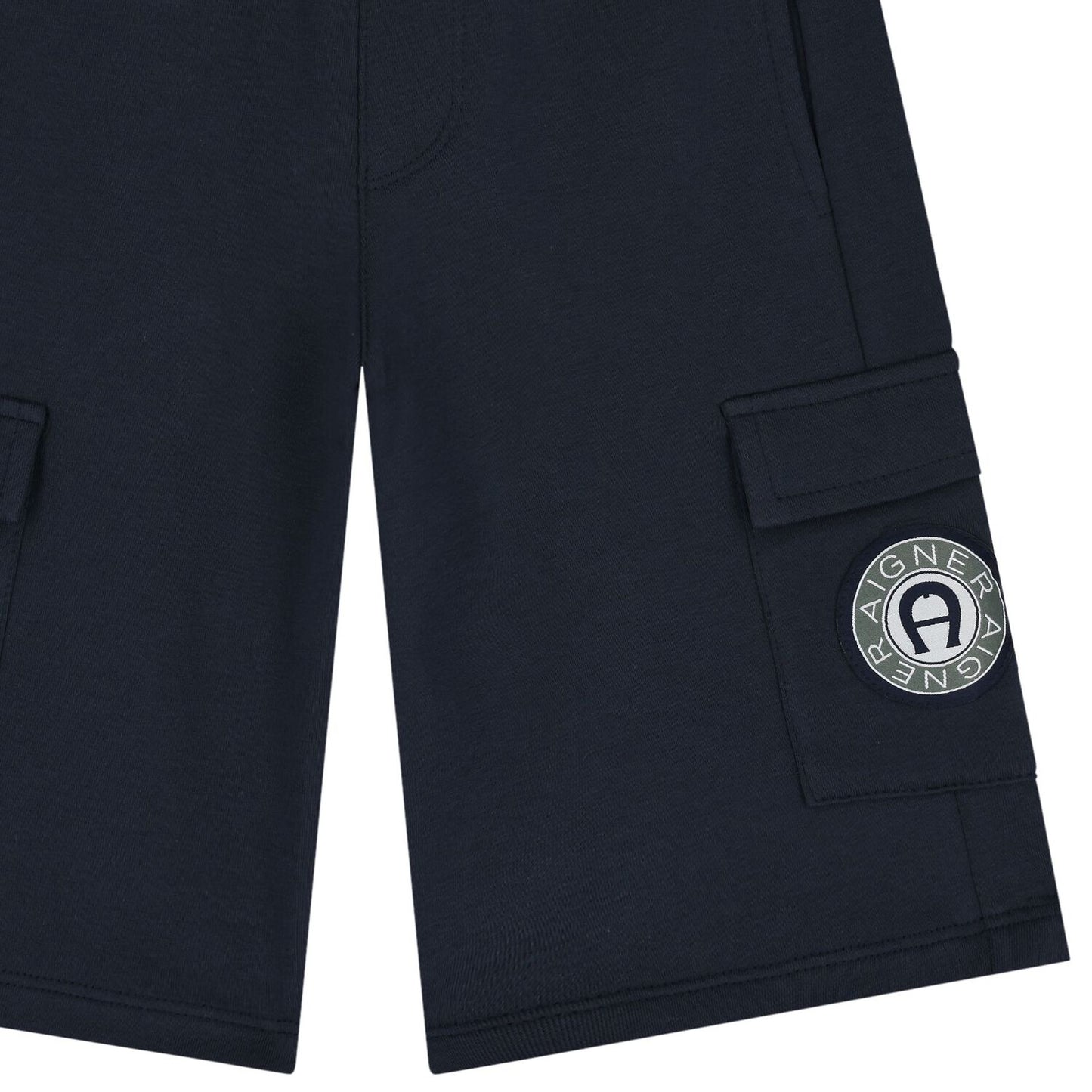 AIGNER Boys Navy Blue Logo Shorts