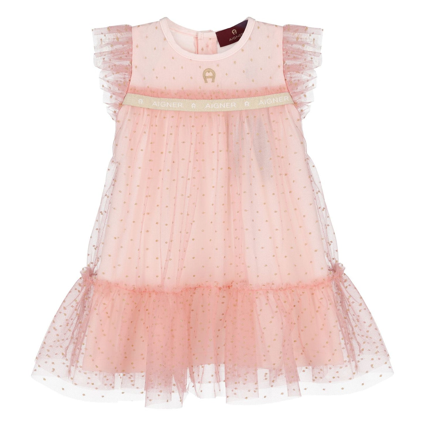 AIGNER Younger Girls Pink Logo Tulle Dress