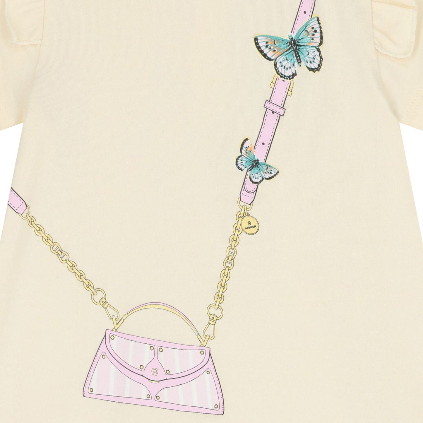 AIGNER Girls Ivory Bag Logo Dress
