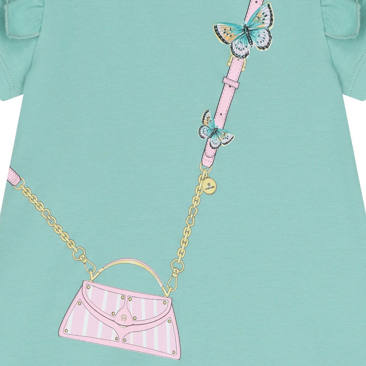 AIGNER Younger Girls Green Bag Logo Dress