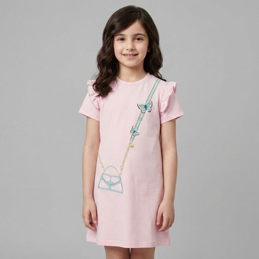AIGNER Younger Girls Pink Bag Logo Dress