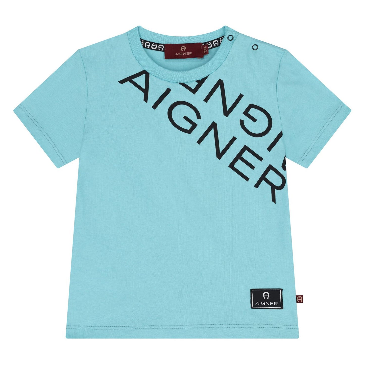 AIGNER Younger Boys Light Green Logo T-Shirt
