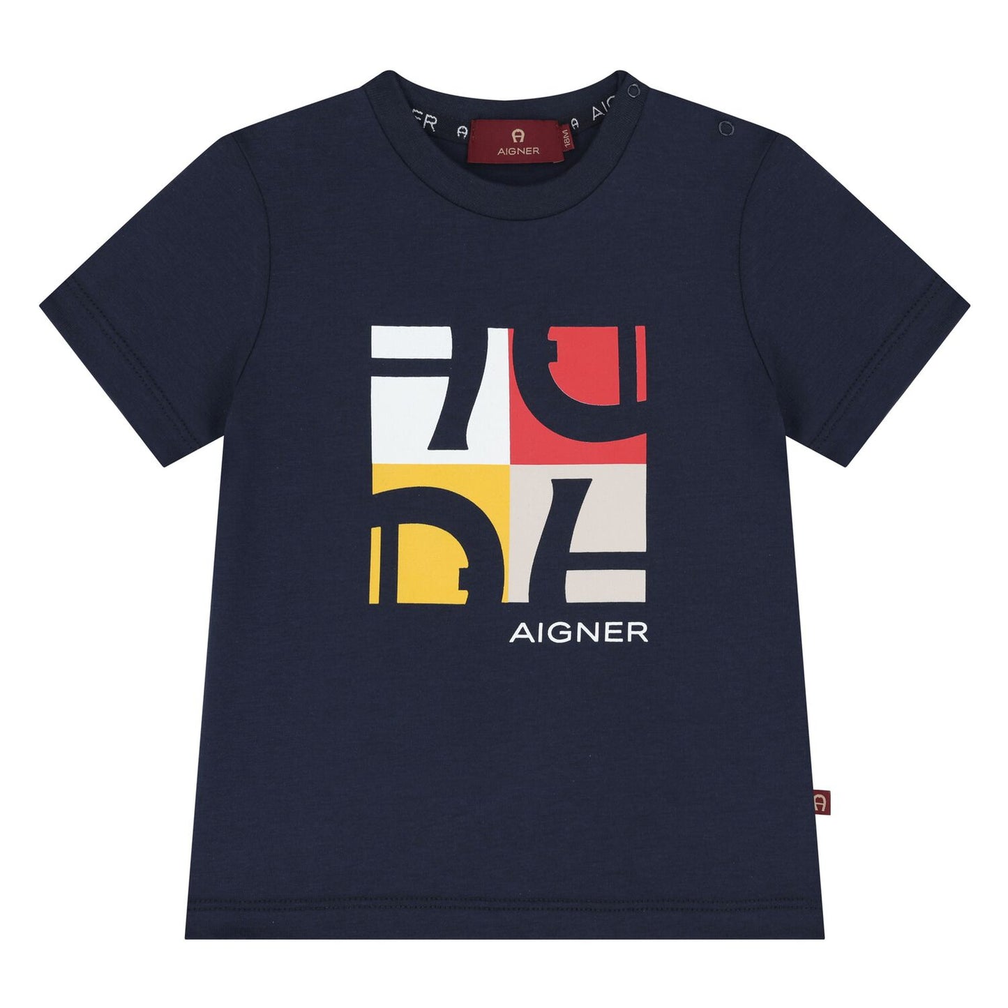 AIGNER Younger Boys Navy Blue Logo T-Shirt