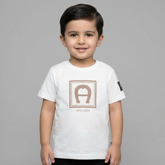 AIGNER Younger Boys White Logo T-Shirt