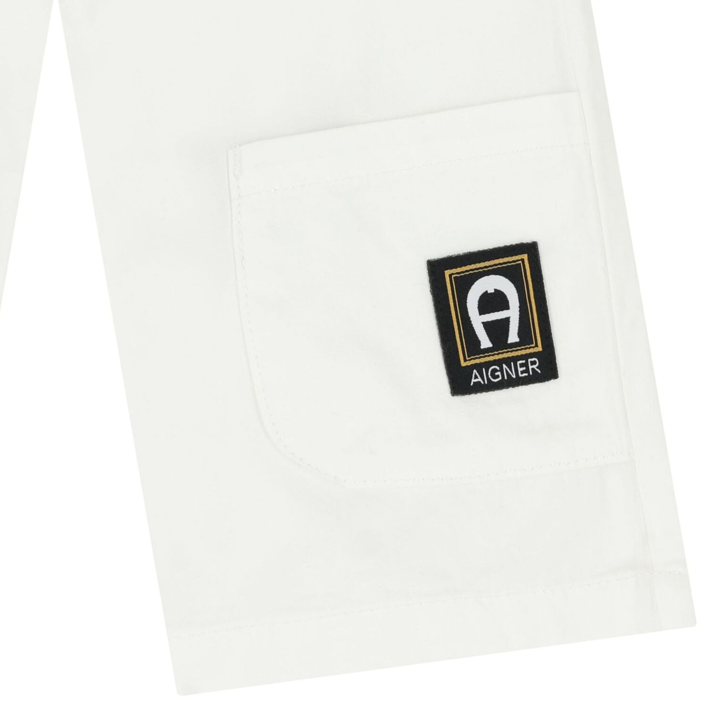 AIGNER Younger Boys White Logo Shorts