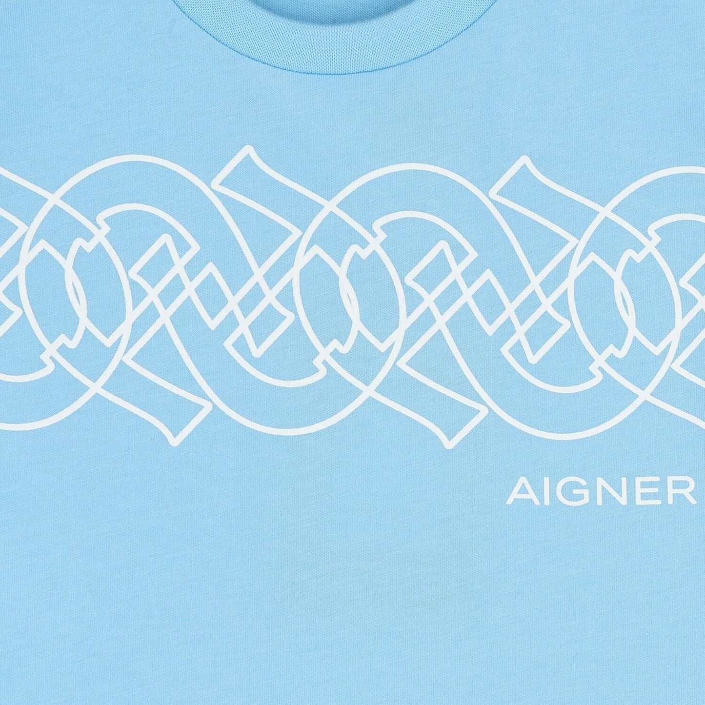 AIGNER Younger Boys Blue Logo T-Shirt