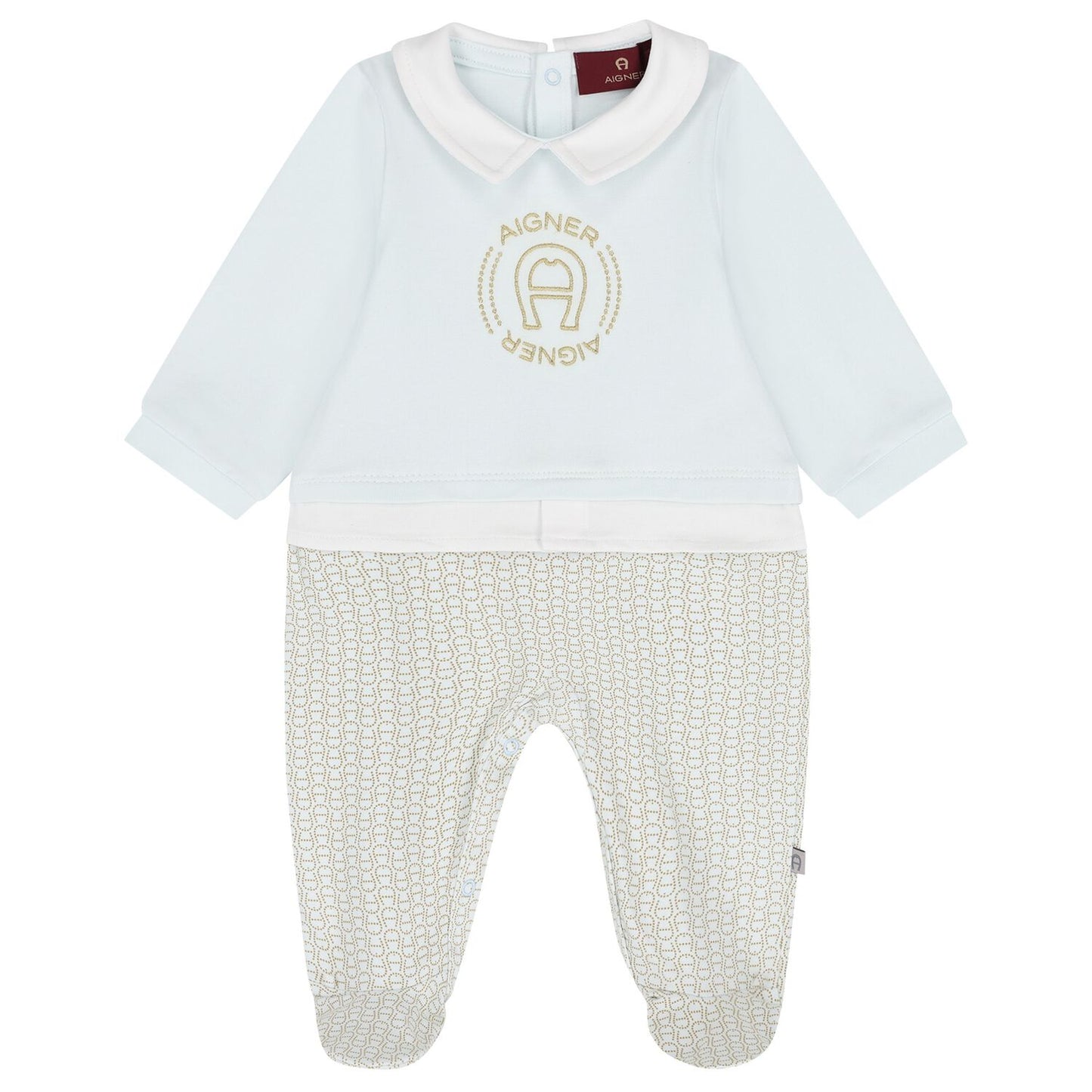 AIGNER Baby Boys Baby Blue Logo Babygrow