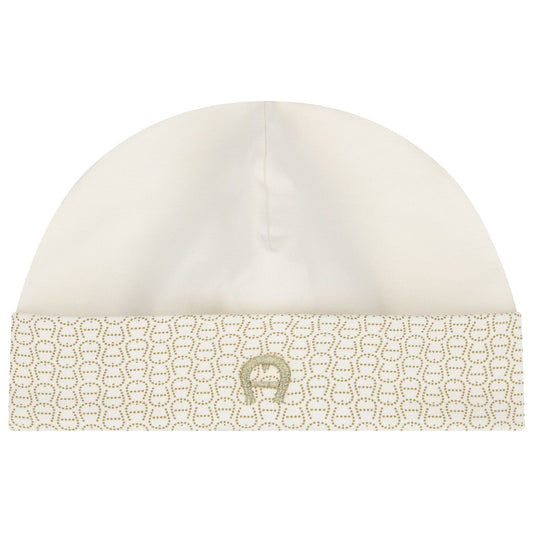 AIGNER Baby Unisex Ivory Logo Baby Hat