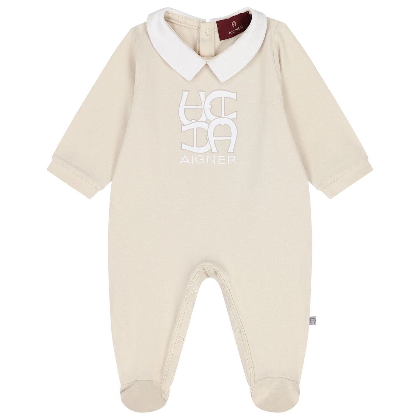 AIGNER Baby Unisex Beige Logo Babygrow