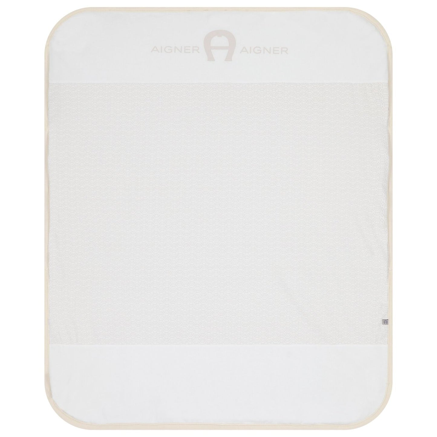 AIGNER Unisex White & Beige Logo Baby Blanket