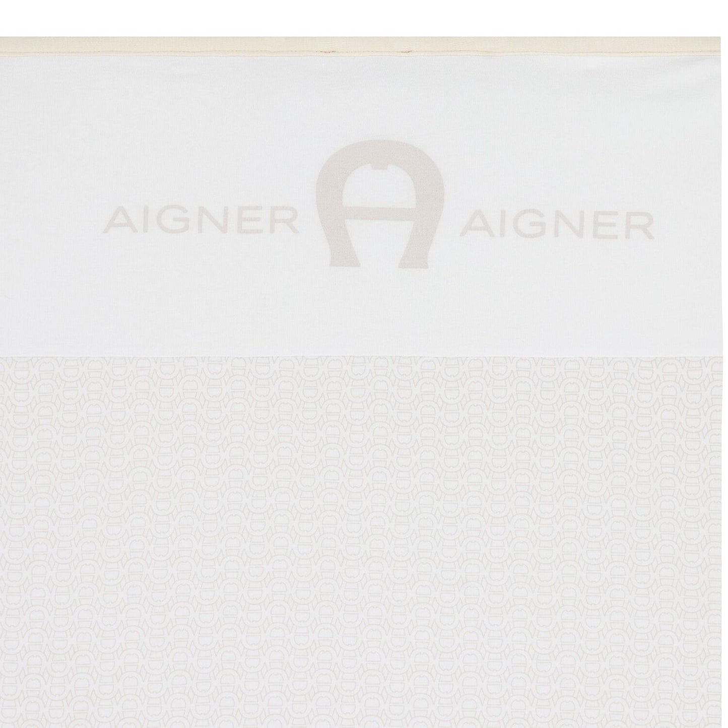 AIGNER Unisex White & Beige Logo Baby Blanket