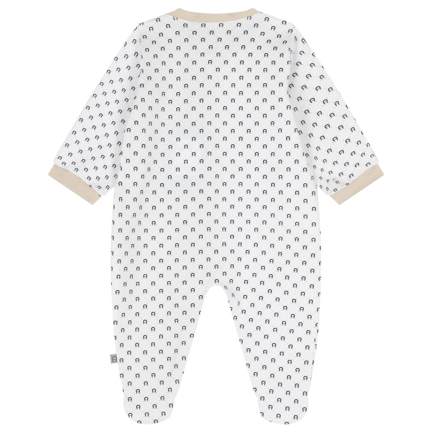 AIGNER Baby Boys White & Beige Logo Babygrow