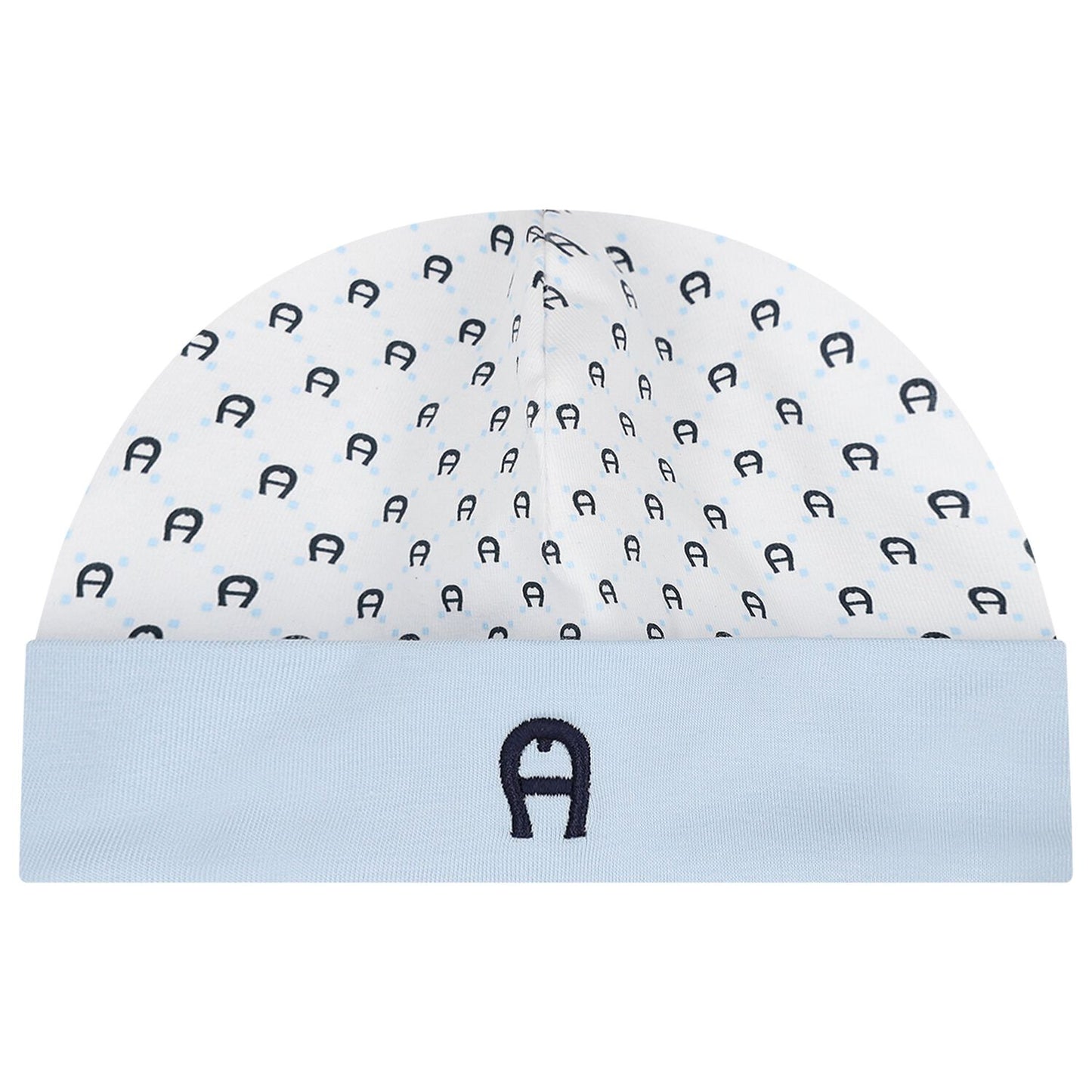 AIGNER Baby Boys Baby Blue & White Logo Hat