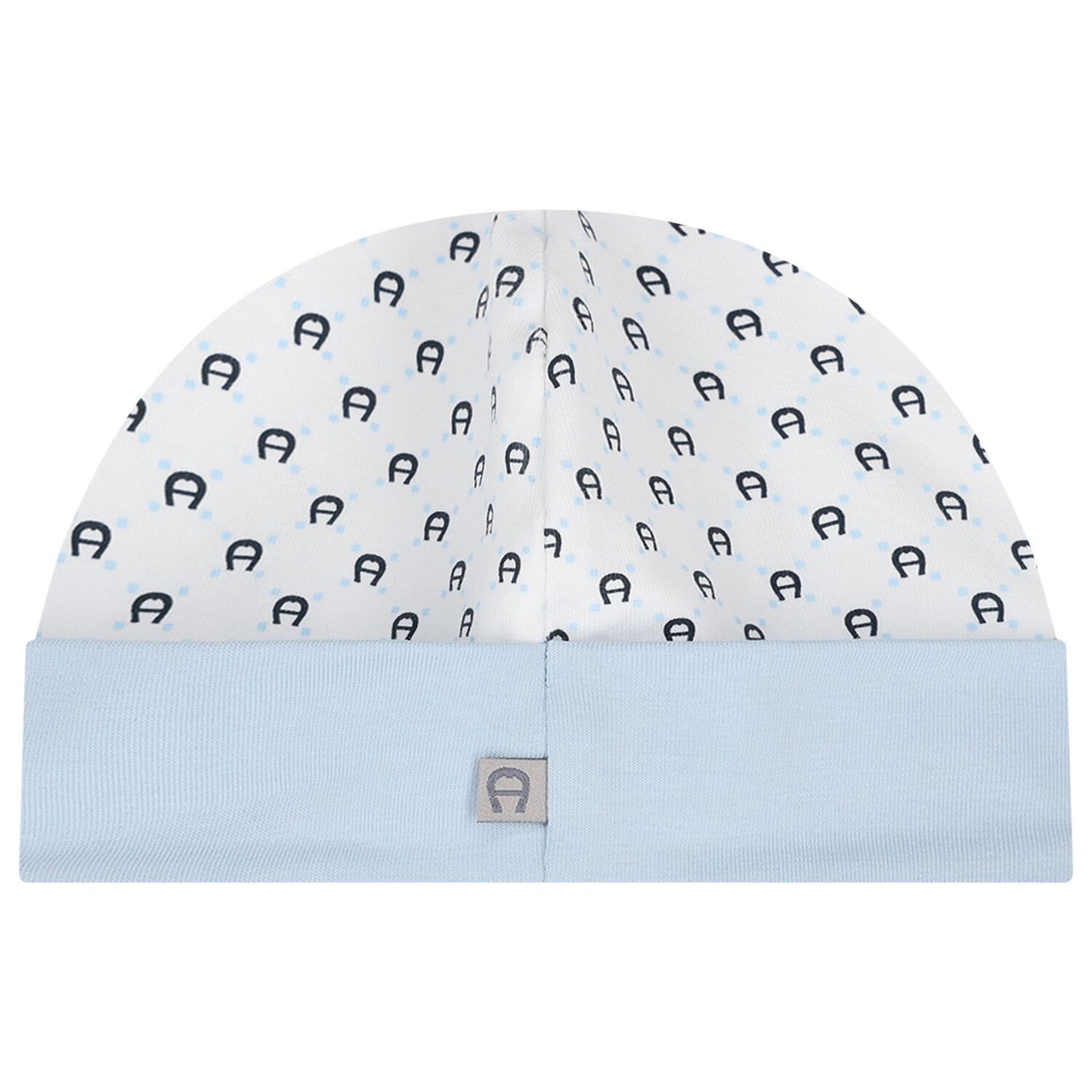 AIGNER Baby Boys Baby Blue & White Logo Hat