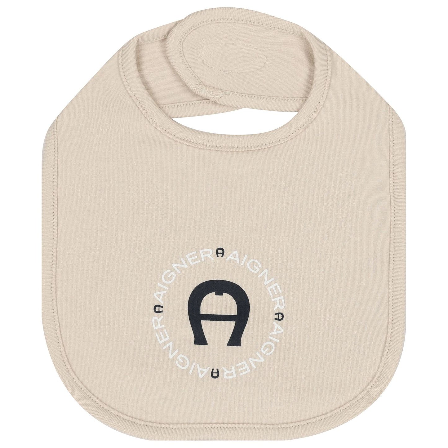 AIGNER Beige Logo Baby Bib