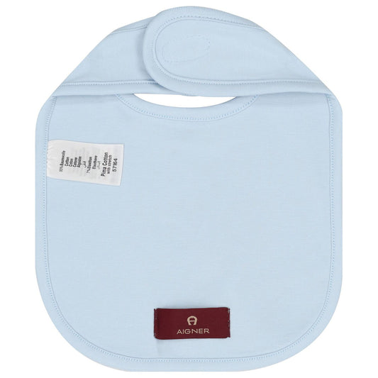 AIGNER Baby Boys Baby Blue Logo Bib