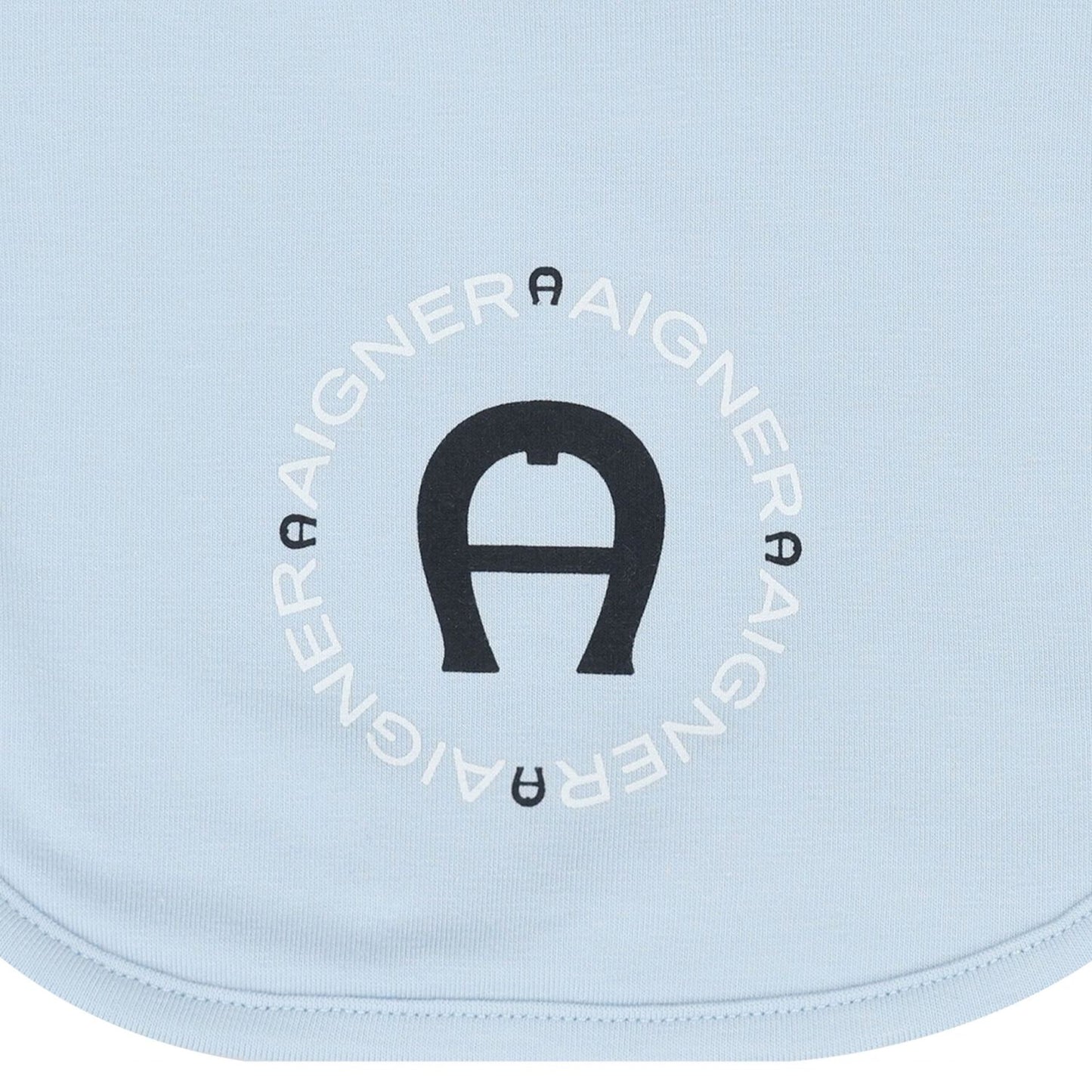 AIGNER Baby Boys Baby Blue Logo Bib