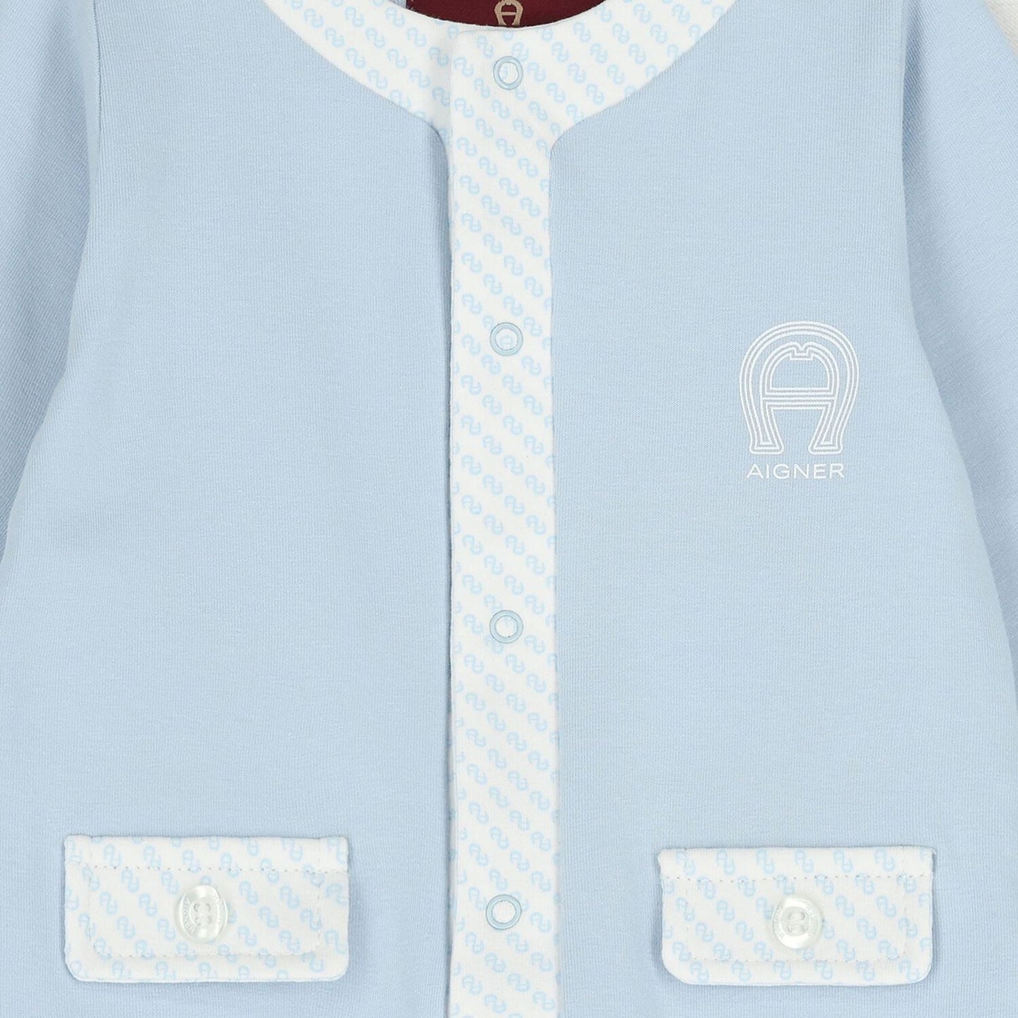 AIGNER Baby Boys Blue Logo Babygrow