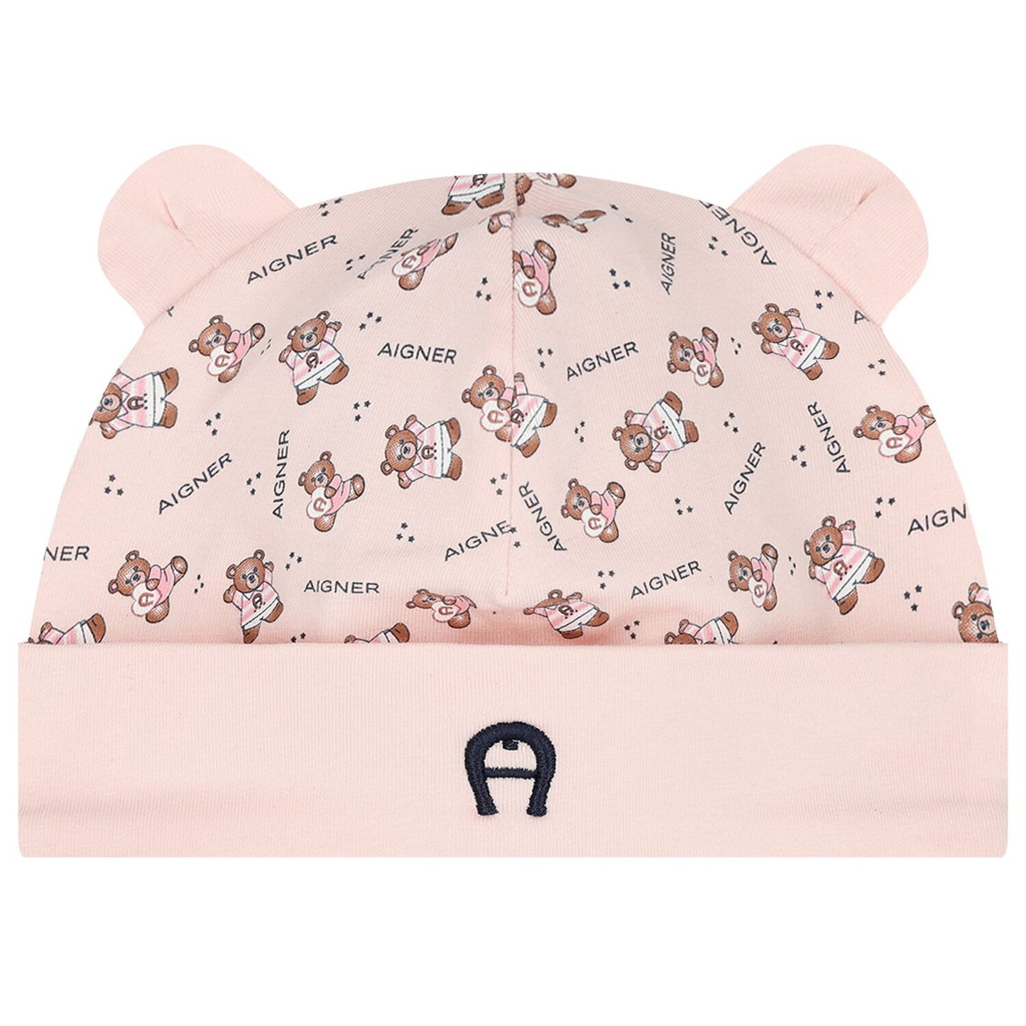 AIGNER Baby Girls Pink Teddy Bear Logo Hat