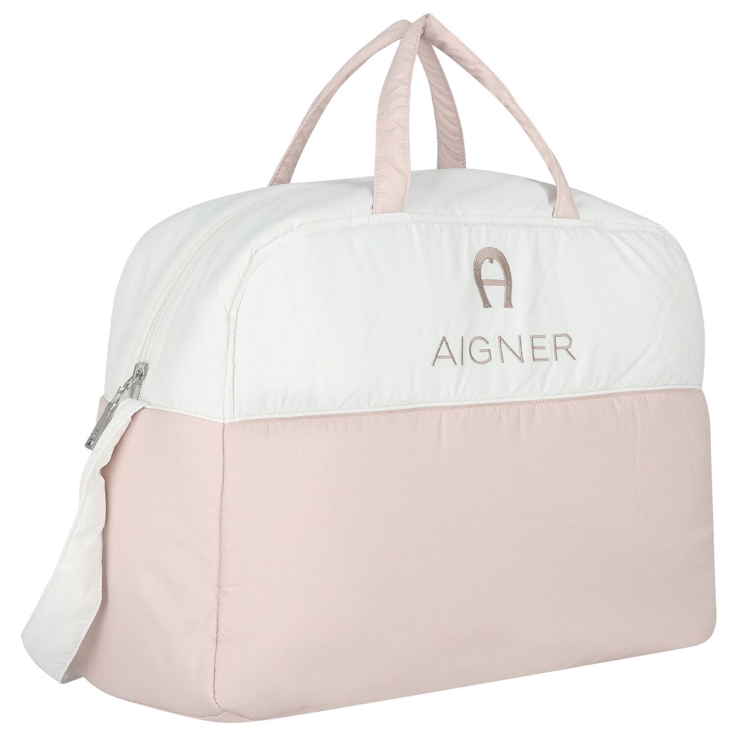 AIGNER Baby Girls White & Beige Logo Changing Bag with Mat