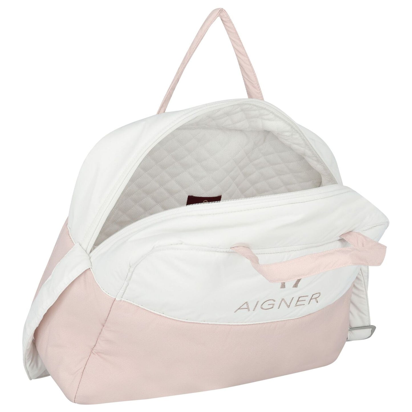 AIGNER Baby Girls White & Beige Logo Changing Bag with Mat