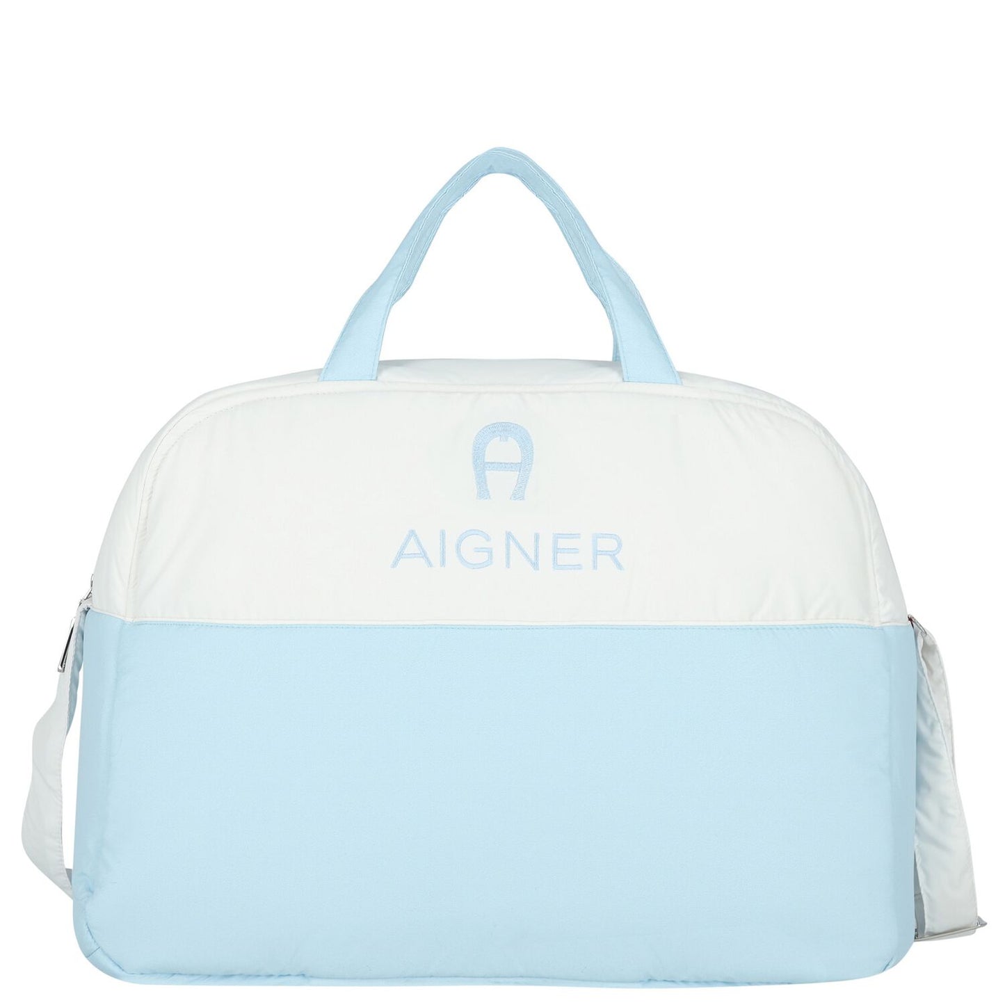 AIGNER Baby Boys White & Blue Logo Changing Bag with Mat