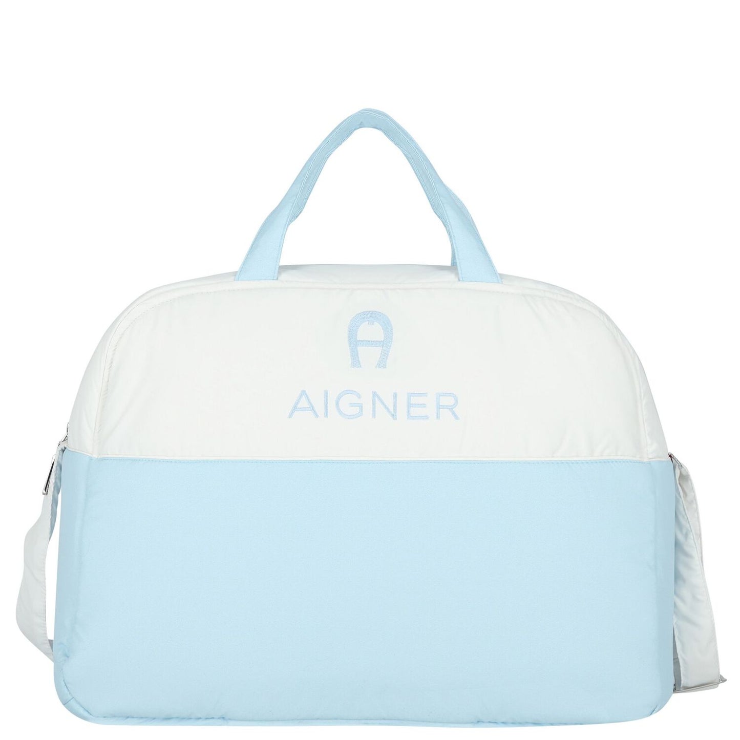 AIGNER Baby Boys White & Blue Logo Changing Bag with Mat