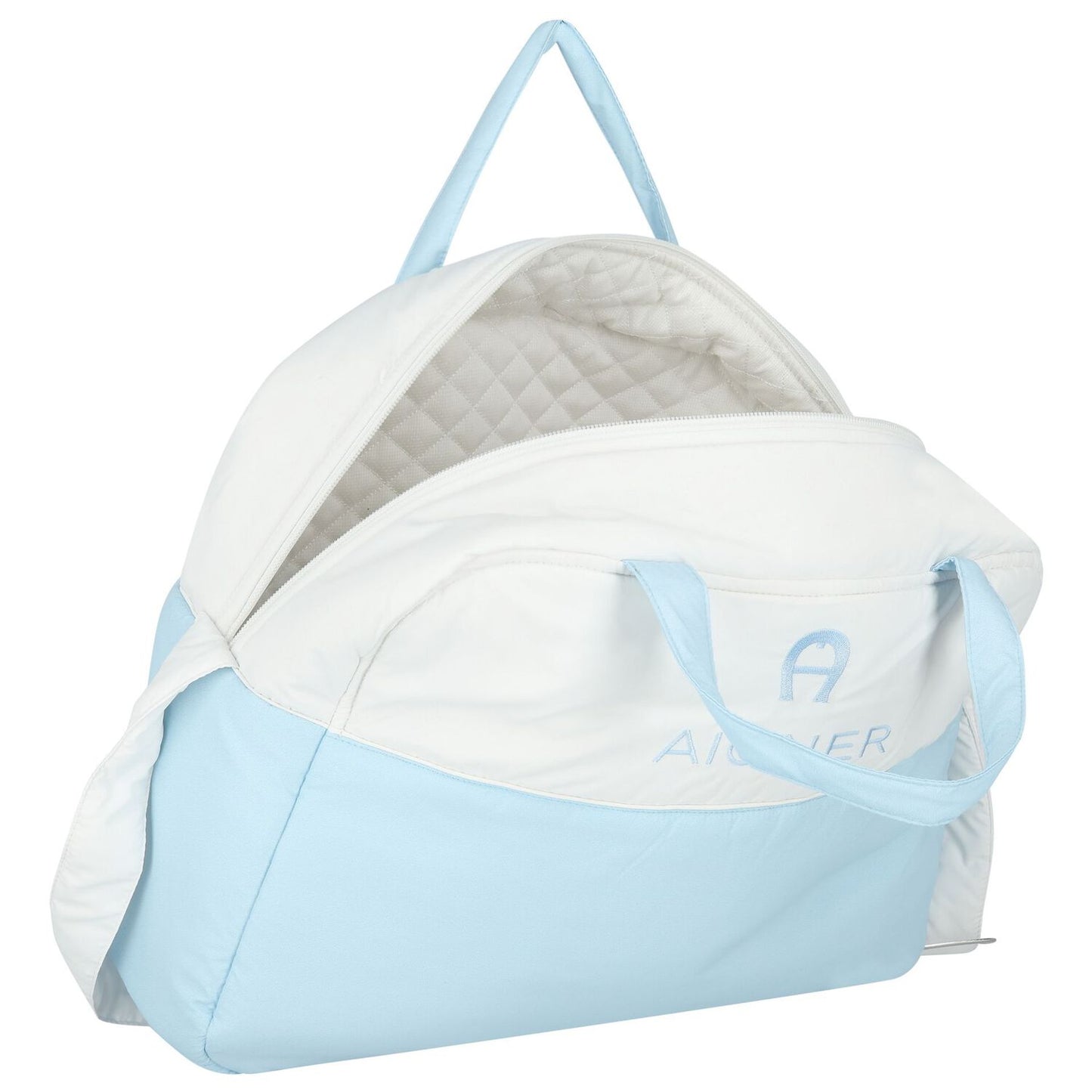 AIGNER Baby Boys White & Blue Logo Changing Bag with Mat