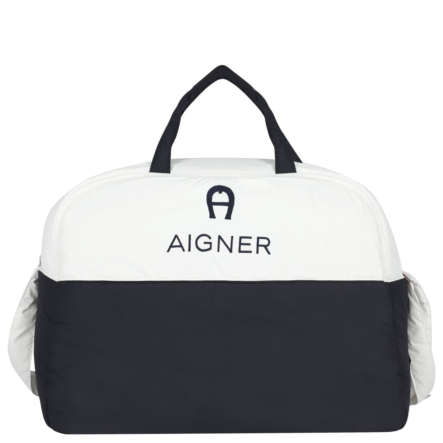 AIGNER White & Navy Blue Logo Baby Changing Bag