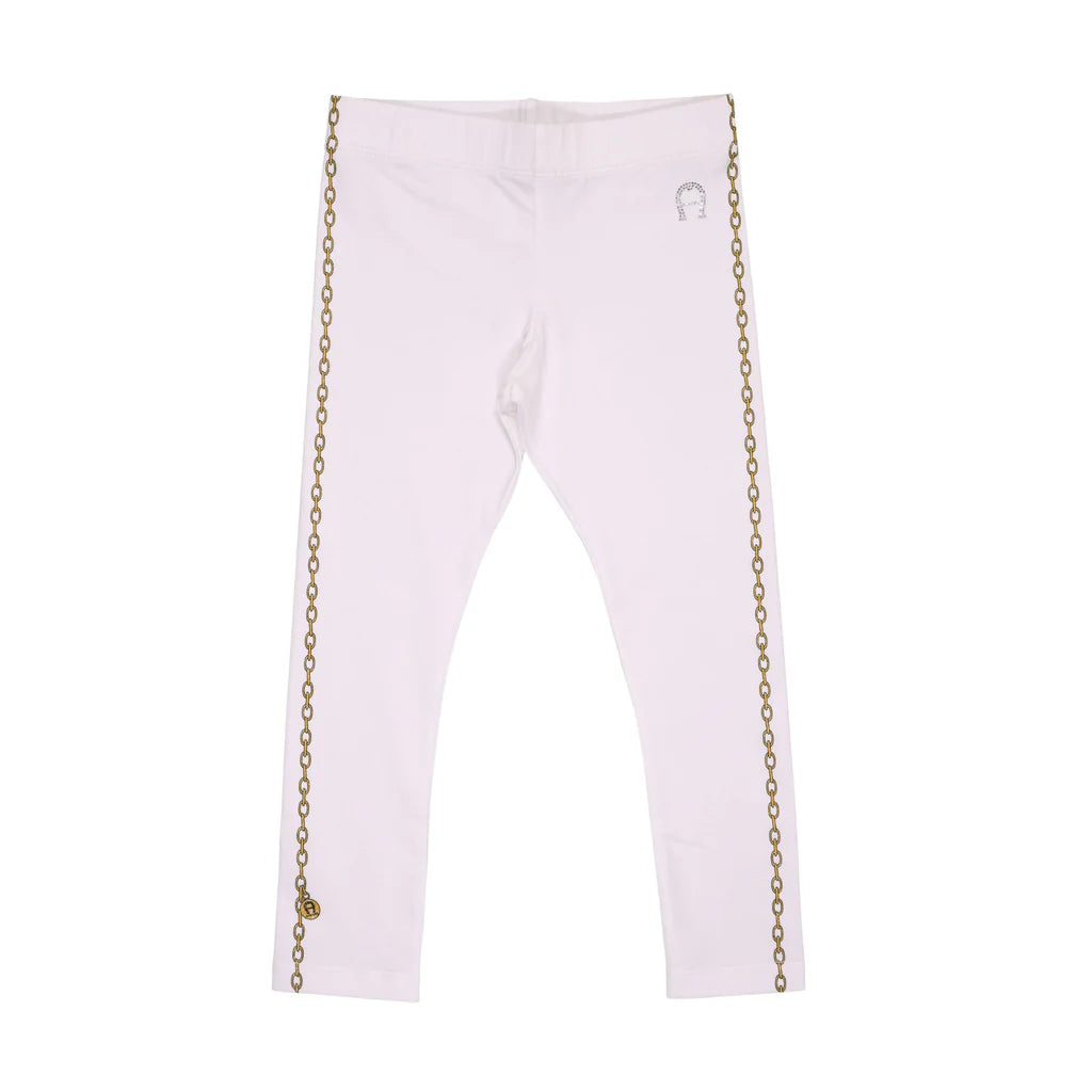 AIGNER Younger Girls White Logo Leggings