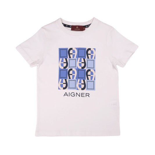 AIGNER Boys White Logo T-Shirt