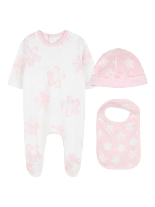 MARC JACOBS W60694/475 Baby Girls Pink Jumbled Logo Babygrow Gift Set