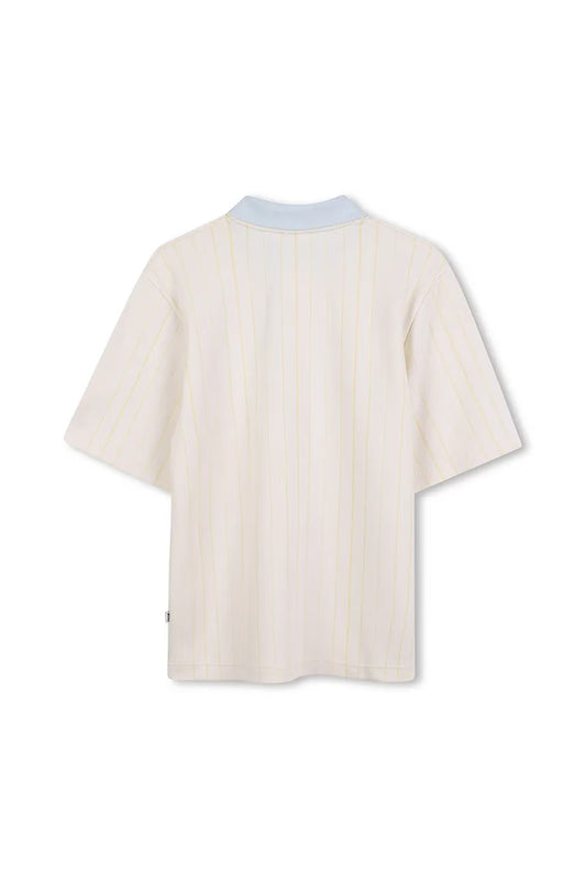 BOSS J52336/10P Boys Ivory Patterned Logo Polo Shirt