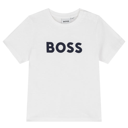 BOSS Younger Boys White Logo T-Shirt