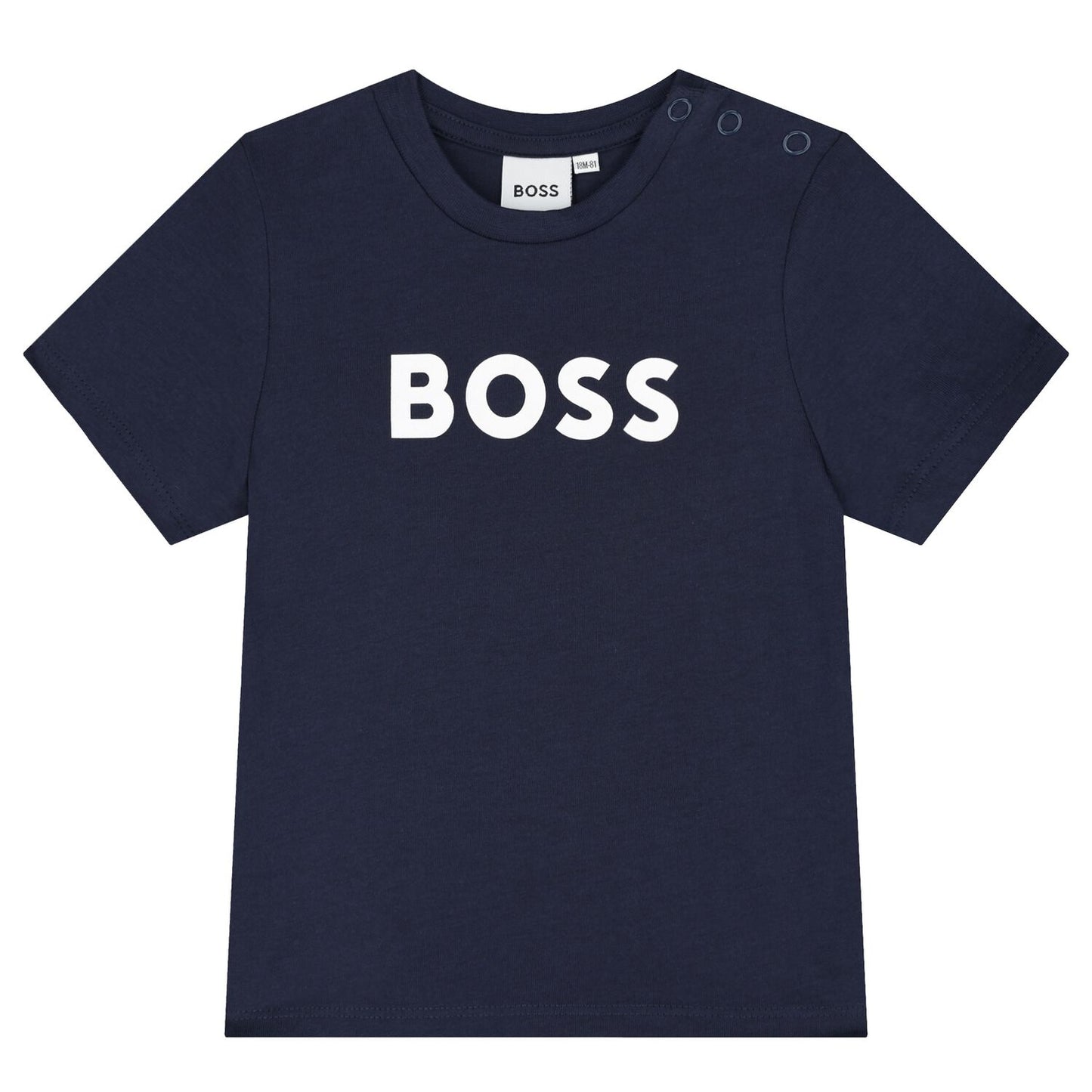 BOSS Younger Boys Navy Blue Logo T-Shirt