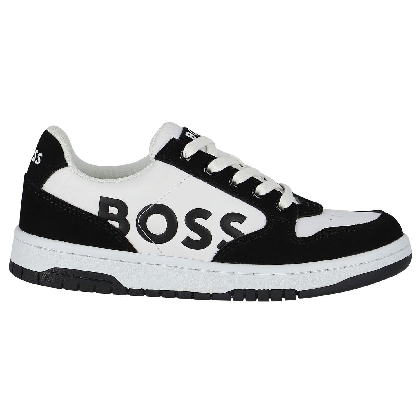 BOSS Unisex Black & White Logo Trainers