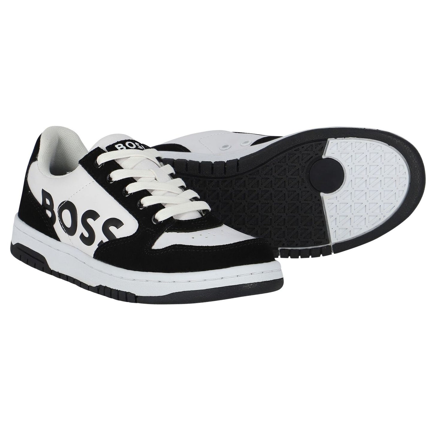 BOSS Unisex Black & White Logo Trainers