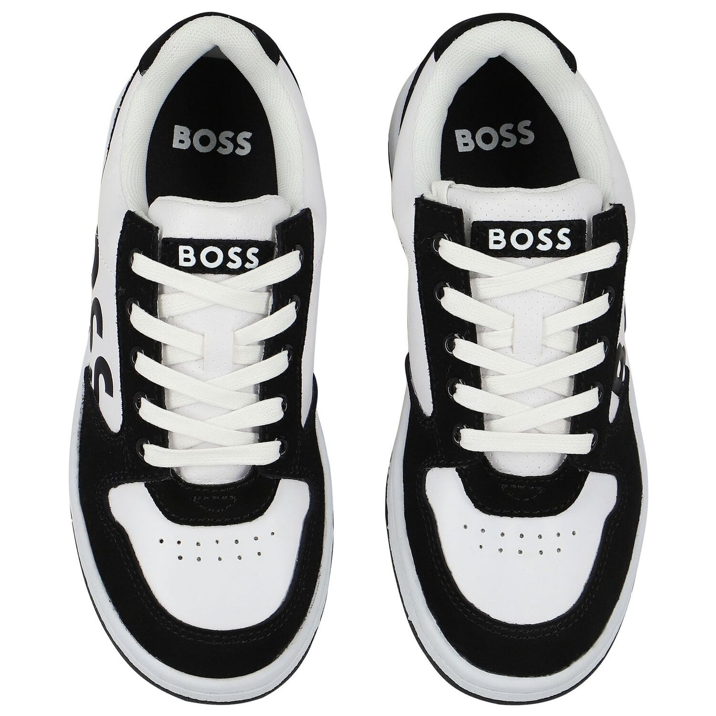 BOSS Unisex Black & White Logo Trainers