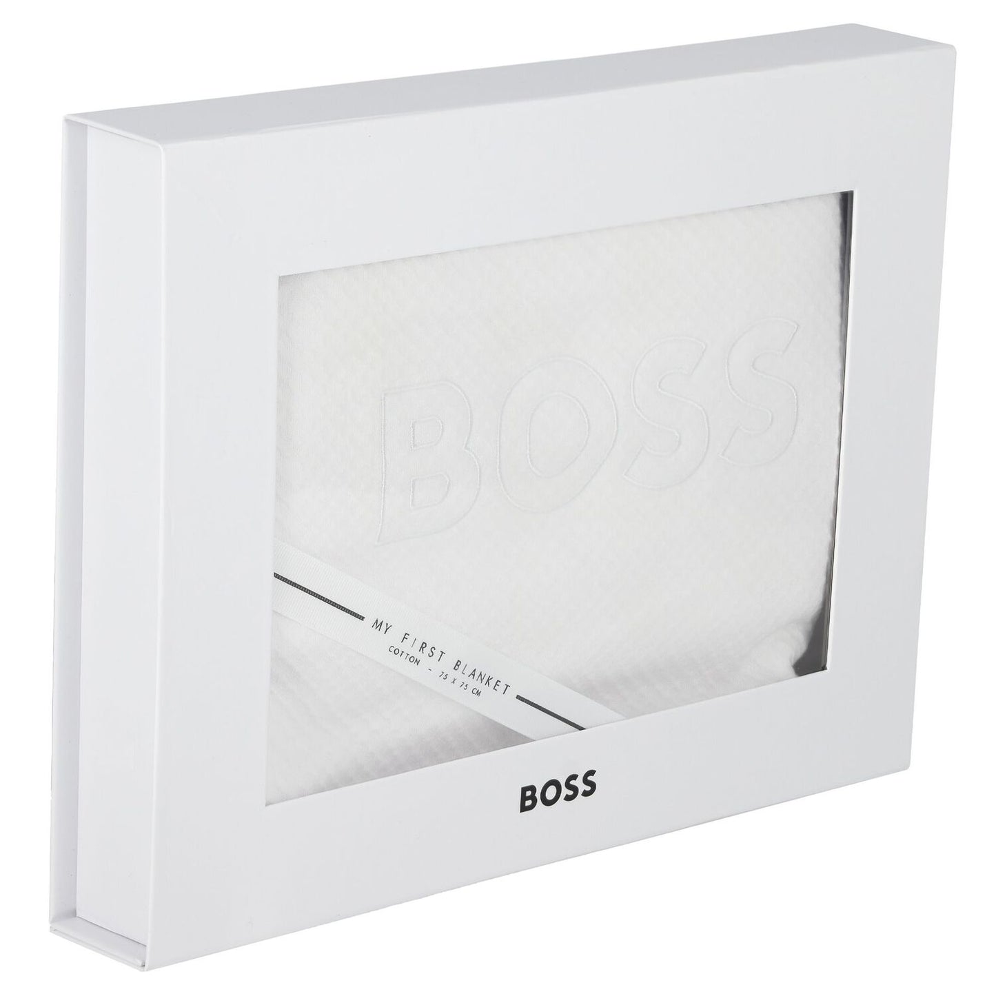 BOSS White Logo Baby Blanket