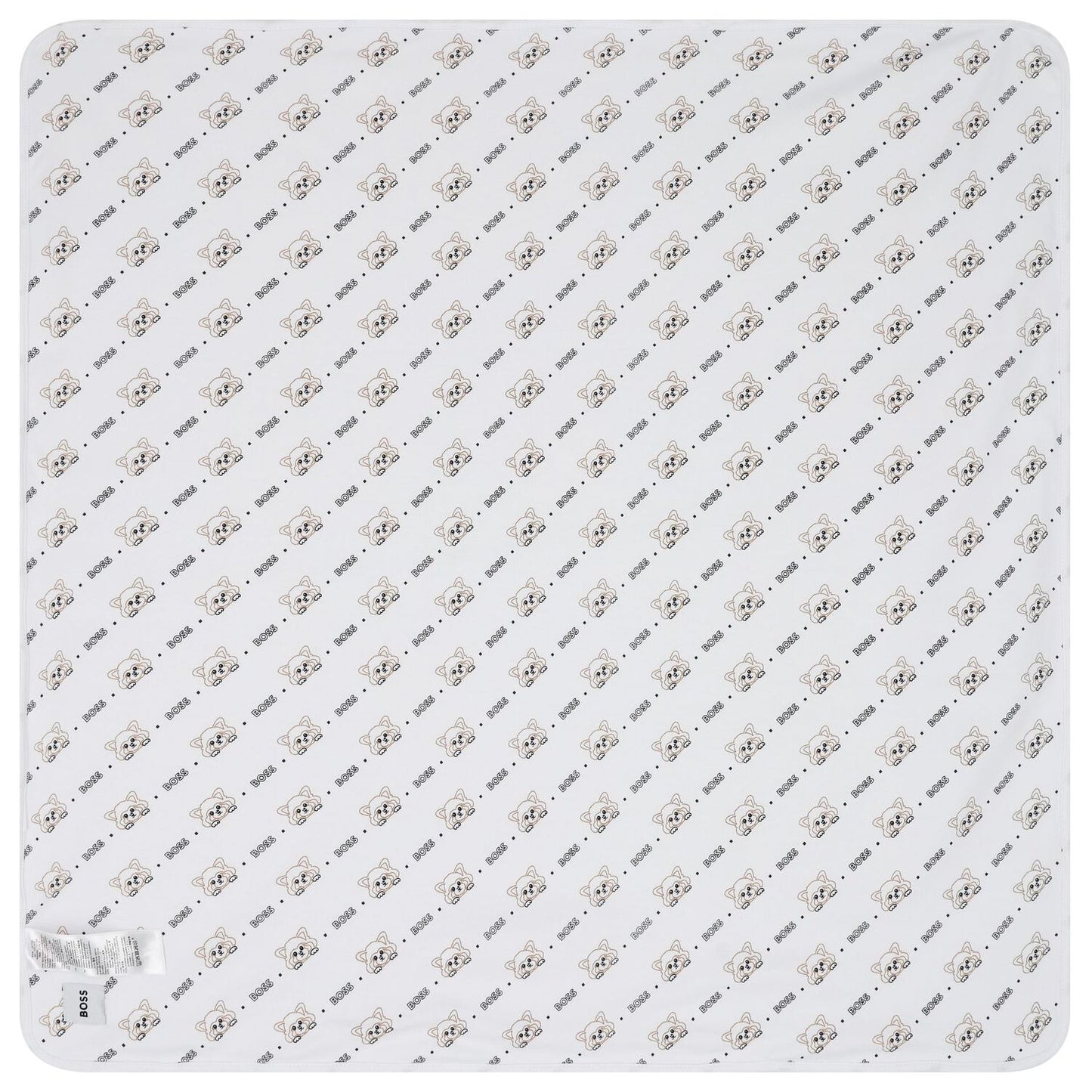 BOSS White Logo Baby Blanket