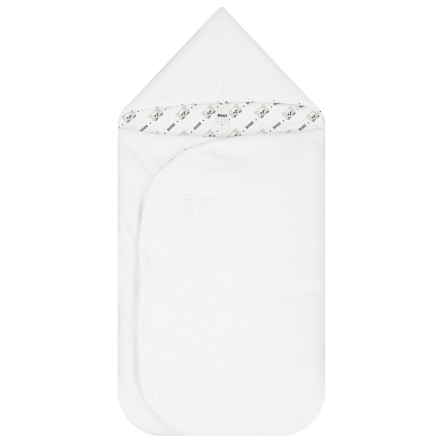 BOSS White Cotton Logo Baby Nest