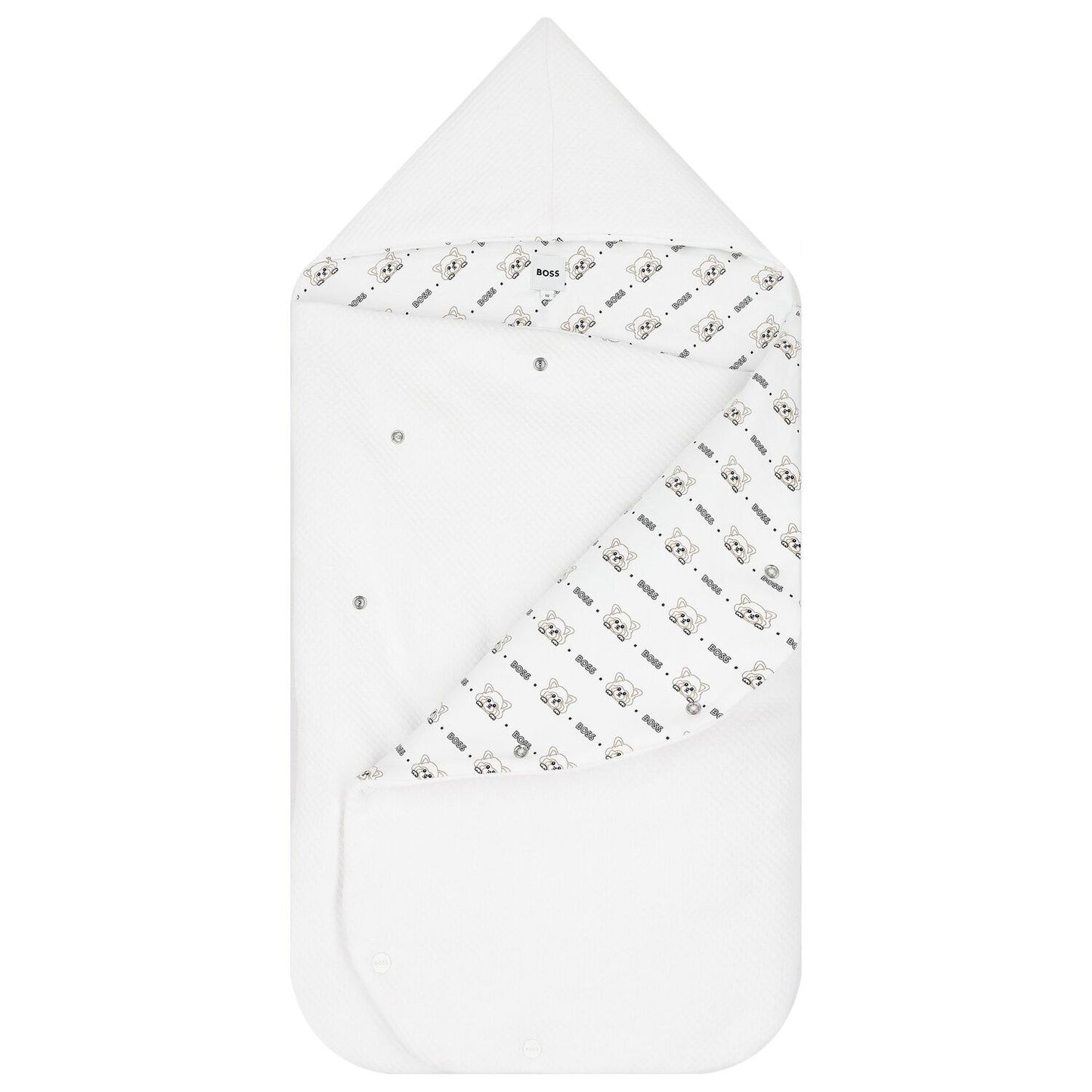 BOSS White Cotton Logo Baby Nest