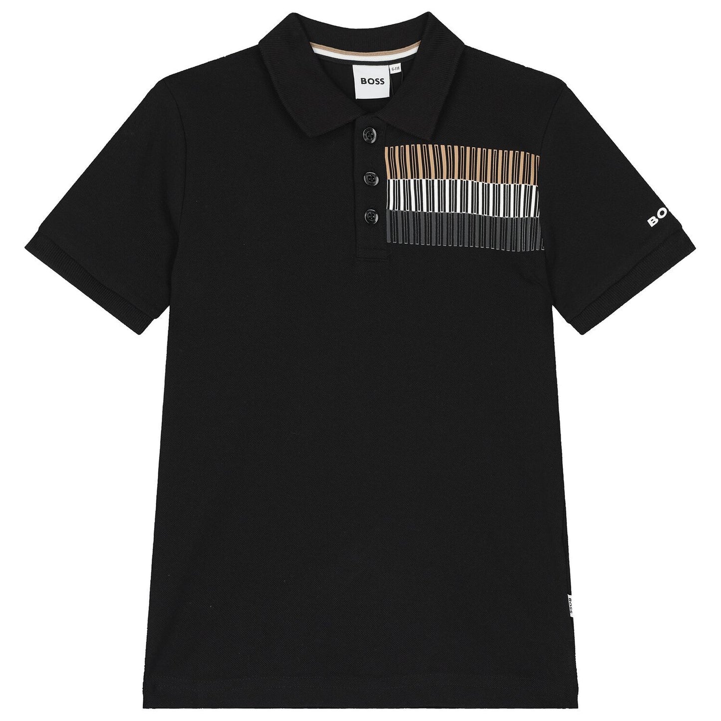 BOSS Boys Black Logo Polo Shirt