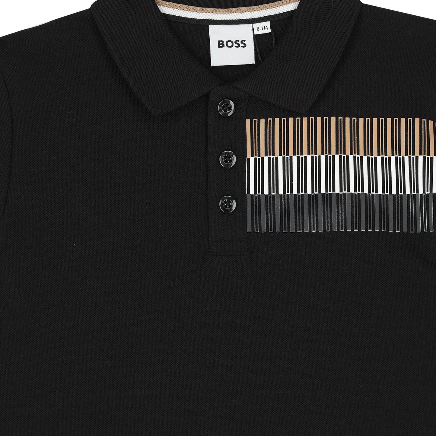 BOSS Boys Black Logo Polo Shirt