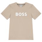 BOSS Boys Beige Logo T-Shirt
