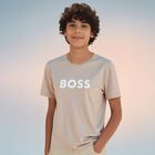 BOSS Boys Beige Logo T-Shirt