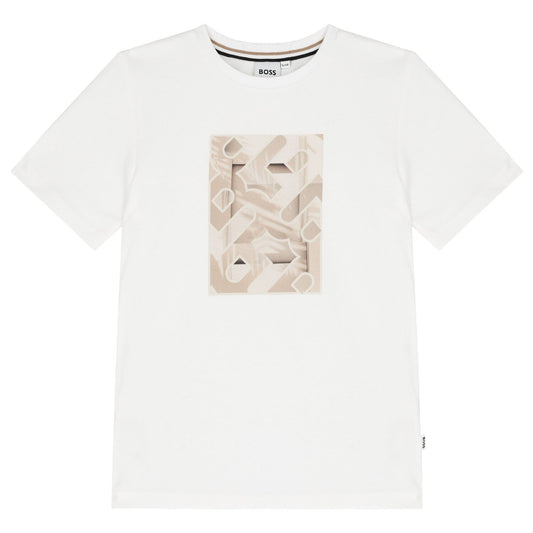 BOSS Boys White Logo T-Shirt