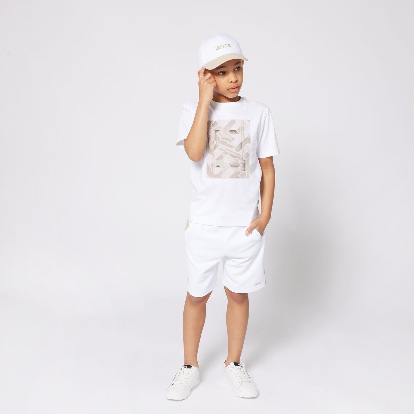 BOSS Boys White Logo T-Shirt